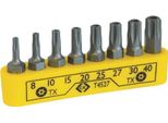 C.K T4527 Set Di Punte Per Cacciavite 8 Pezzi, Per Viti Torx Di Sicurezza, TX8, 10, 15, 20, 25, 27, 3 (T4527)