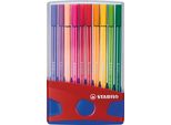 Stabilo® 6820-04 Penna Con Punta In Fibra 68 Colorparade - Astuccio Rosso, 20 Colori