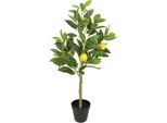 Kunstpflanze I.Ge.A. "Zitronenbaum Im Topf", Gelb, B:36Cm H:73Cm L:24Cm, Polyester, Kunstpflanzen, Kunstpflanze, Kunstbaum Zimmerpflanze
