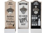 Gilde FlaschenöFfner, Spruch, Mdf, Metall, Naturfarben, Schwarz, Weiß, , 3 StüCk Wie Abgebildet, L. 6 Cm, B. 10 Cm, H. 30 Cm 41228