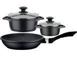 Topf-Set Gsw "Gourmet Granit", Schwarz, 1,8 L, TöPfe, Vitaflon Granit Antihaft-Versiegelung, Granit-Design, Induktion