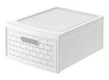 Cassettiera Rotho Country 8,3L - Contenitore 26 X 35 X 14,5 Cm - Organizzatore In Plastica Effetto Rattan - Organizzatore Per Cassetti Impilabile
