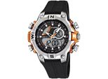 Orologio Calypso Di Festina K5586/4 Nero Arancio Uomo Anadigi 10 Atm