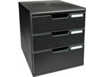 Cassettiera Exacompta Modulo A4 3 Cassetti Chiusi Nero