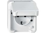 Merten MEG2300-8019 Presa Di Corrente Con Contatto Di Terra E Protezione Tattile Avanzata, Bianco Polare, Aquastar