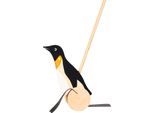 Goki WP005 Pinguino Animale Scorrevole, Nero/Bianco/Natura