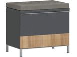 Schuhbank Otto Home "Onyx", Grau (Anthrazit Hochglanz), B:55,6Cm H:50,5Cm T:35,2Cm, SitzbäNke, Schuhbank, Mit Sitzkissen