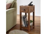 Finebuy Tavolino In Legno Massiccio Sheesham 30X30X68 Cm Tavolino Da Salotto Con Cassetto Design Tavolino Da Caffè Prodotto Naturale Arredo Soggiorno Moderno Vero Legno