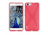 Cadorabo Custodia Per Telefono Cellulare Per Honor 6 Plus In Rosso Copertura Tpu Silicone Back Cover Case