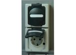 Kopp Blue Electric Presa Di Corrente A 2 Vie A Prova Di Umidità Con Coperchio A Cerniera, Verticale