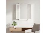 Mucola Specchio Da Parete Con Persiane Specchio 72CM Armadio Specchio Specchio Finestra Specchio Legno Bagno Specchio Decorativo - Bianco