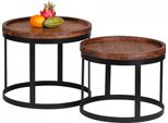 Wohnling Tavolino In Legno Massiccio Sheesham Set Di 2 Tavolini Da Salotto WL1.550