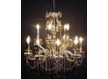 Casa Padrino Lampadario Barocco In Cristallo A 15 Fiamme Argento Modk8 - Luce A Sospensione Lampadario A Sospensione Lampada A Soffitto
