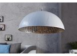 Casa Padrino Lampada A Sospensione Di Design Bianca / Argento, Diametro 50 Cm - Lampada Lampada A Sospensione