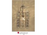 Lampada A Sospensione Di Design Orientale Con Cristallo Deco Oro Antico Modp4 Di Casa Padrino - Lampada A Soffitto Lampada A Sospensione Barocca