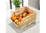 Mucola Cassetta Per Frutta Con Manici Cassette Per Mele In Legno 38X27X20 Cm Cassette Per Vino Cassette Per Patate Cassetta Per Stoccaggio Cassetta Universale