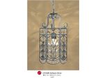 Lampada A Sospensione Di Design Orientale Con Cristallo Deco Argento Antico Modp4 Di Casa Padrino - Lampada A Soffitto Lampada A Sospensione Barocca