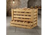 Mucola Cassa Di Legno Per Patate 58X38X42 Cm Cassa Di Stoccaggio Universale Per Patate Vino Frutta Mele