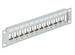 Delock Patchpanel 1HE 12 Keystone Ports Metall Grau