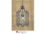 Lampada A Sospensione Di Design Orientale Con Cristallo Deco Argento Antico Modp2 Di Casa Padrino - Lampada A Soffitto A Sospensione