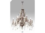Casa Padrino Lampadario Barocco Con Cristalli Di Vetro Argento Anticato, Lampadario A 10 Fiamme, Diametro 90 Cm - Qualità Eccellente