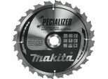 Lama Per Sega Circolare Makita, Specialized Tct Tct - 270 Mm X 30 Mm - 2,6 Mm - 24 Denti - Legno Con Chiodi
