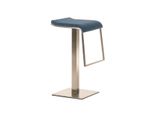 Clp Sgabello Da Bar In Tessuto Lameng E78 Con Struttura In Acciaio Inox, Blu