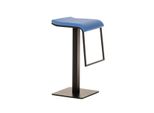 Clp Sgabello Da Bar In Pelle Finta Lameng B78 Con Base Quadrata, Blu