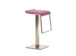 Clp Sgabello Da Bar Lameng In Pelle Finta E78 Con Struttura In Acciaio Inox, Viola