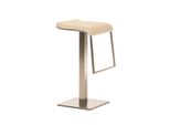 Clp Sgabello Da Bar In Tessuto Lameng E78 Con Struttura In Acciaio Inox, Crema