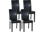 Clp Set Di 4 Sedie Da Pranzo Ina In Pelle Finta Con Struttura In Legno, Nero Nero