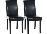 Clp Set Di 2 Sedie Da Pranzo Ina In Pelle Finta Con Struttura In Legno, Nero Nero