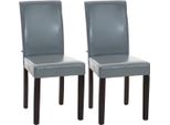 Clp Set Di 2 Sedie Da Pranzo Ina In Pelle Finta Con Struttura In Legno, Grigio Marrone Scuro