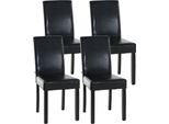 Clp Set Di 4 Sedie Da Pranzo Ina In Pelle Finta Con Struttura In Legno, Marrone Nero