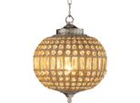 Casa Padrino Lampadario - Lampada A Sospensione In Nichel Diametro 38 X H 45 Cm