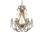 Casa Padrino Lampadario Barocco A Soffitto In Cristallo Argento Diametro 63 X H 70 Cm Stile Antico - Lampadario D'arredo Lampadario A Soffitto Lampada A Sospensione
