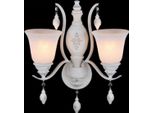 Casa Padrino Lampada Da Parete Barocca Bianco 25,1 X H 48,6 Cm Stile Antico - Lampada Da Parete Illuminazione Da Parete