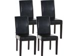 Clp Set Di 4 Sedie Da Pranzo Ina In Pelle Finta Con Struttura In Legno, Marrone Scuro