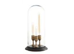 Casa Padrino Lampada Da Tavolo Nera Diametro 25 X H 52 Cm - Lampada Per Hotel Ristorante