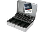 Hmf 4215-09 Cassetta Per Contanti Con Chiusura A Chiave E Piano Per Il Conteggio Delle Monete, 30,5 X 24 X 8,5 Cm, Argento