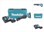 Makita Djr 186 RF1K 18V Seghetto Diritto A Batteria In Valigetta Da Trasporto + 1X Batteria Bl 1830 3,0 Ah + Caricabatterie Rapido Dc 18 Rc