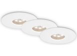 Lampada Da Incasso A Led, Set Da 3, 1,8 W, 3000K, IP44, Plastica Bianca, Ø4,5 Cm Briloner