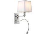 Casa Padrino Lampada Da Parete Argento Con Paralume Bianco 14 X 25 X H. 30,5 Cm - Collezione Hotel
