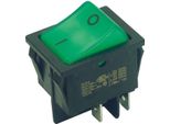 Interruttore A Bilanciere Bachmann Serie 3652, Interruttore Di Spegnimento, Carico, 2 Poli, Nero / Verde