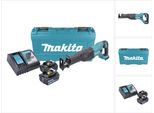 Makita Djr 186 Rtk 18 V Seghetto Diritto A Batteria In Valigetta Da Trasporto + 2X Batterie Bl 1850 5,0 Ah + Caricabatterie Rapido Dc 18 Rc