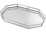 Casa Padrino Luxury Designer Vassoio In Acciaio Inox Finitura Nichel 60 X 40 X H. 5 Cm - Accessori