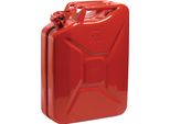 Tanica Di Carburante 20L Rosso Fuoco Ral 3000 Lamiera D'acciaio 0,9Mm L345Xl165Xh470Mm Valpro