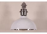 Casa Padrino Lampada A Sospensione Industriale Vintage In Metallo Epossidico Bianco Diametro 52 Cm - Lampada Per Ristorante - Lampada Per Hotel - Lampada Industriale