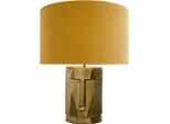 Casa Padrino Lampada Da Tavolo In Ottone Antico Con Paralume Color Ocra 60,5 X H. 75 Cm - Lampade Hotel Ristorante