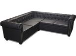 Vidaxl Divano Angolare Chesterfield 5 Posti In Ecopelle Nero